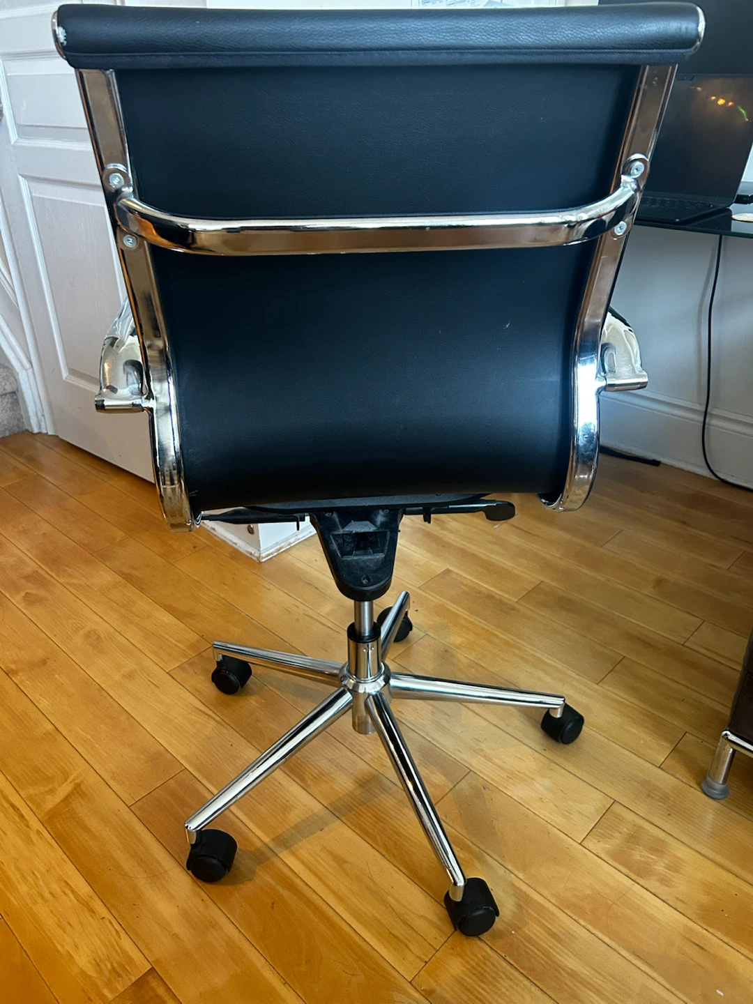 Moving Sale! Black Office Chair with Chrome Accents - photo 2