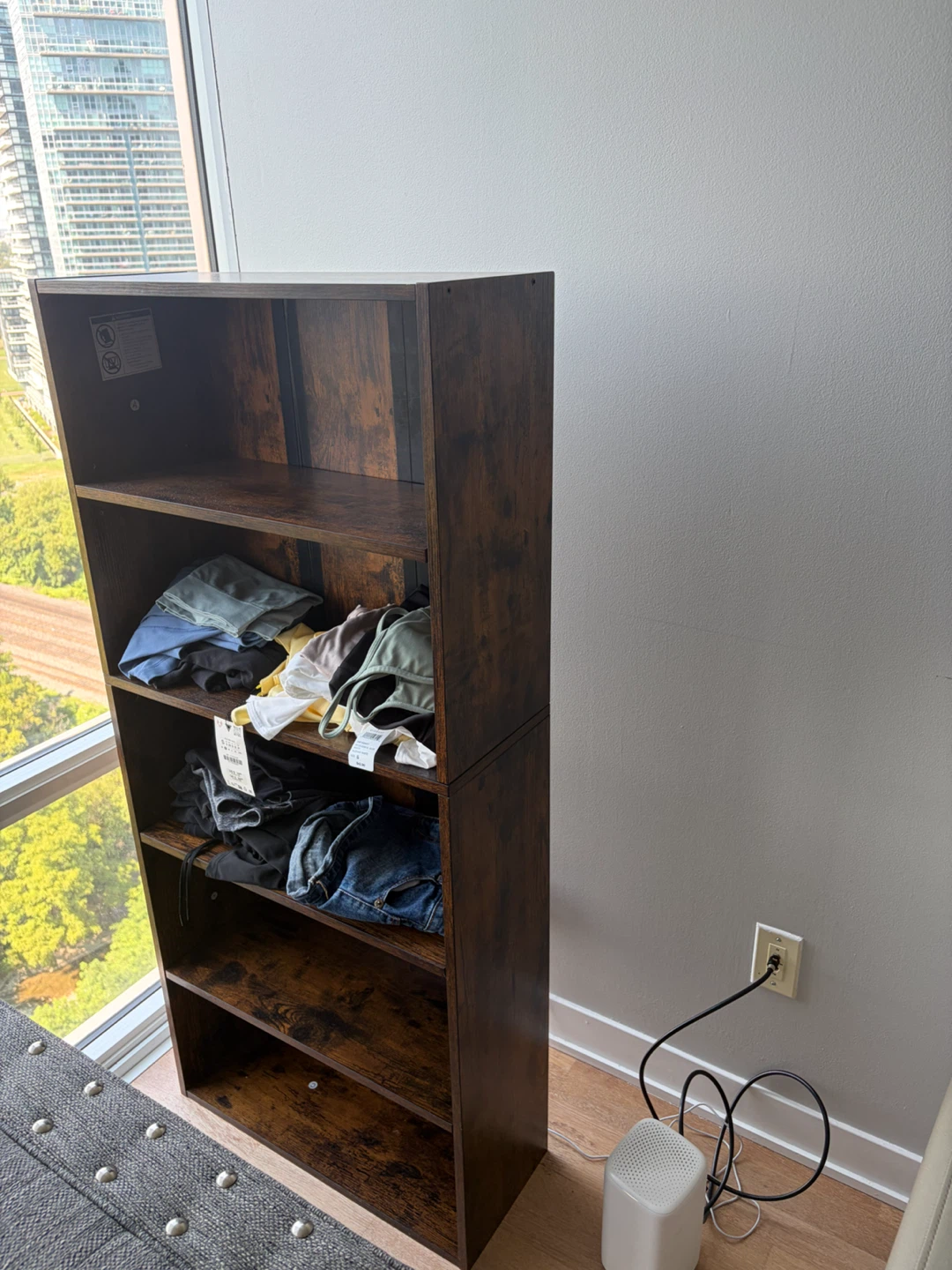 Dark Brown 5-Shelf Bookcase