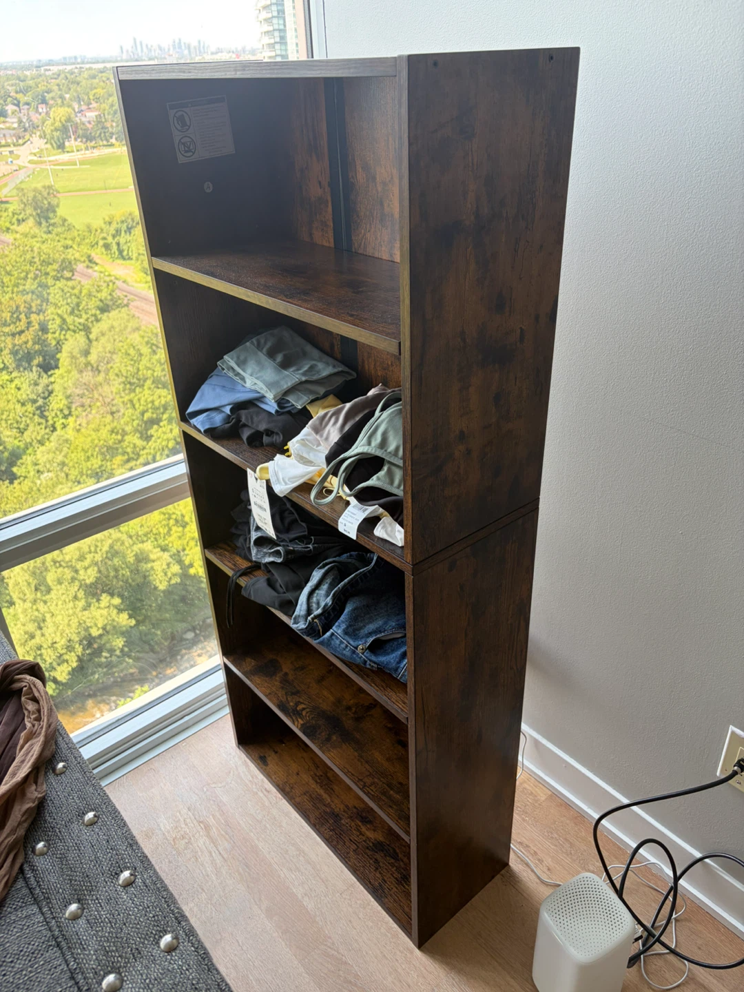 Dark Brown 5-Shelf Bookcase - photo 2