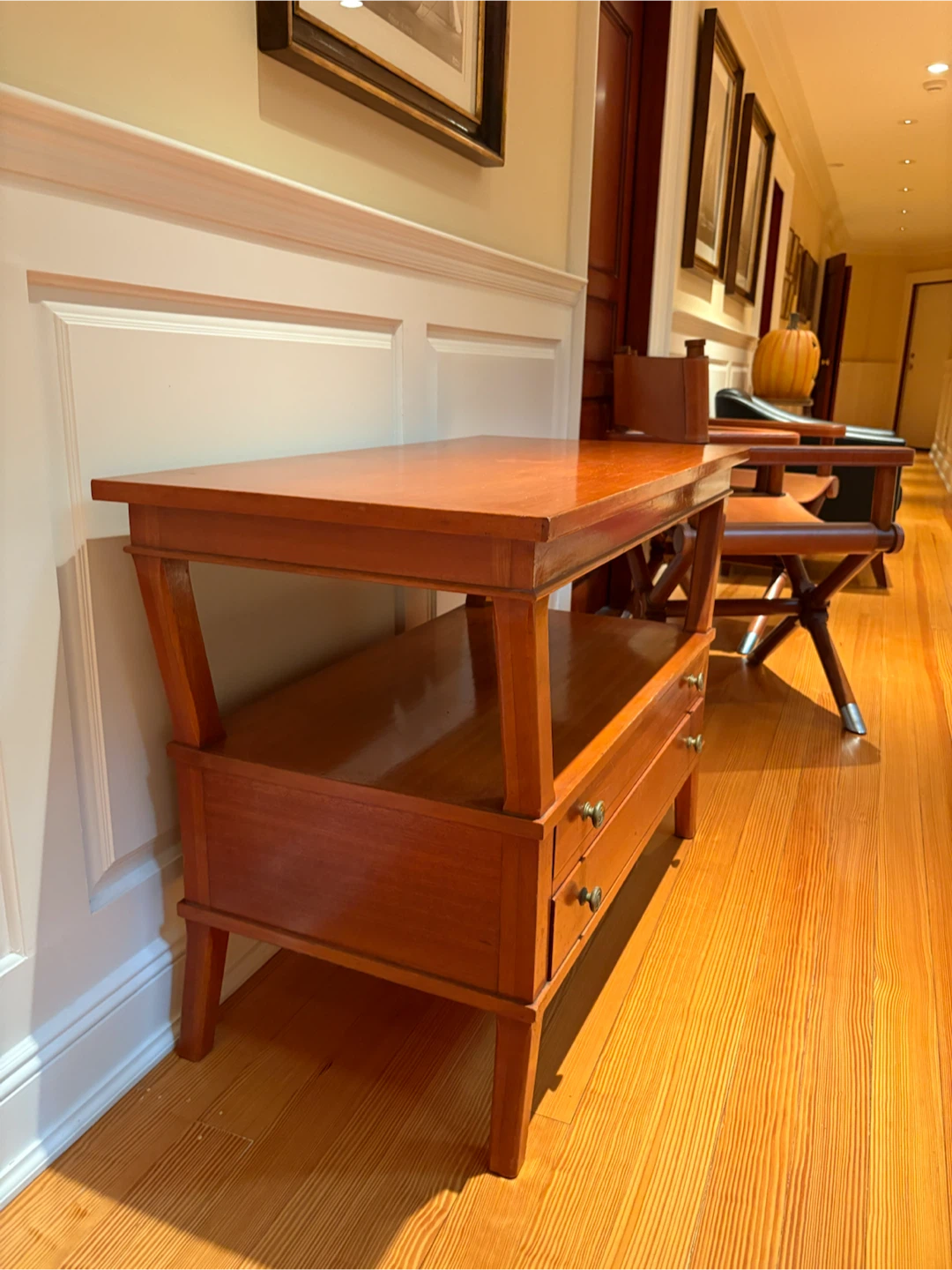 Vintage Mid-Century Modern Solid Cherry Tiered Nightstand - photo 2
