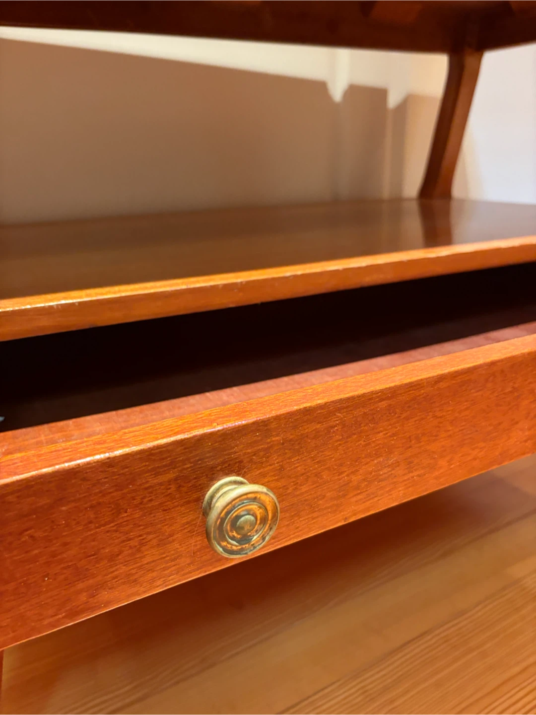 Vintage Mid-Century Modern Solid Cherry Tiered Nightstand - photo 5