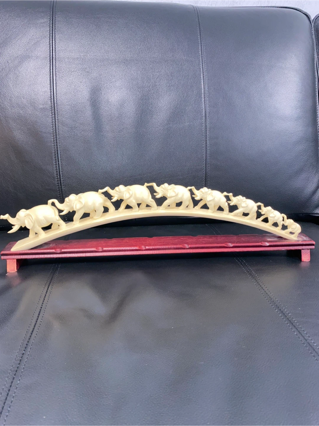 Carved Elephant Line Figurine vintage