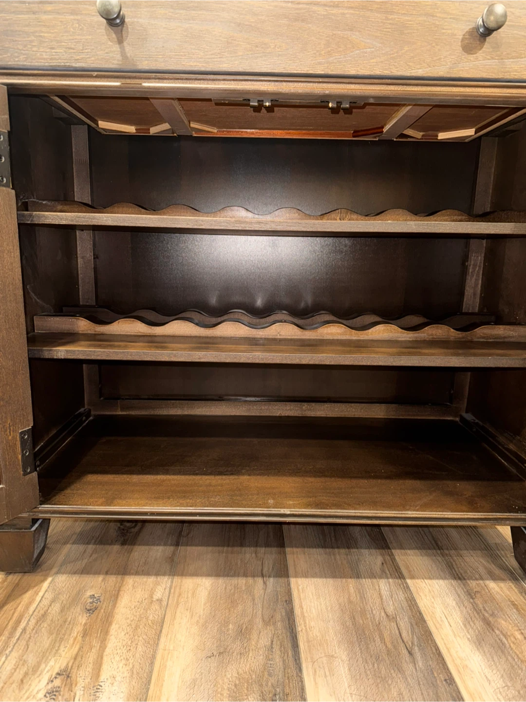 Rustic Dark Wood Storage Cabinet / Wine Bar Cabinet - photo 2