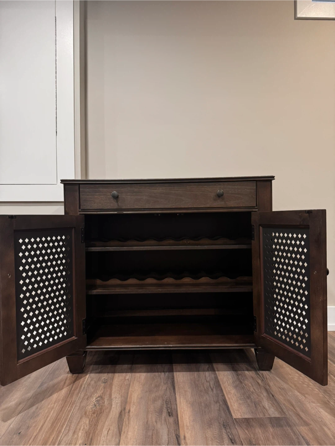 Rustic Dark Wood Storage Cabinet / Wine Bar Cabinet
