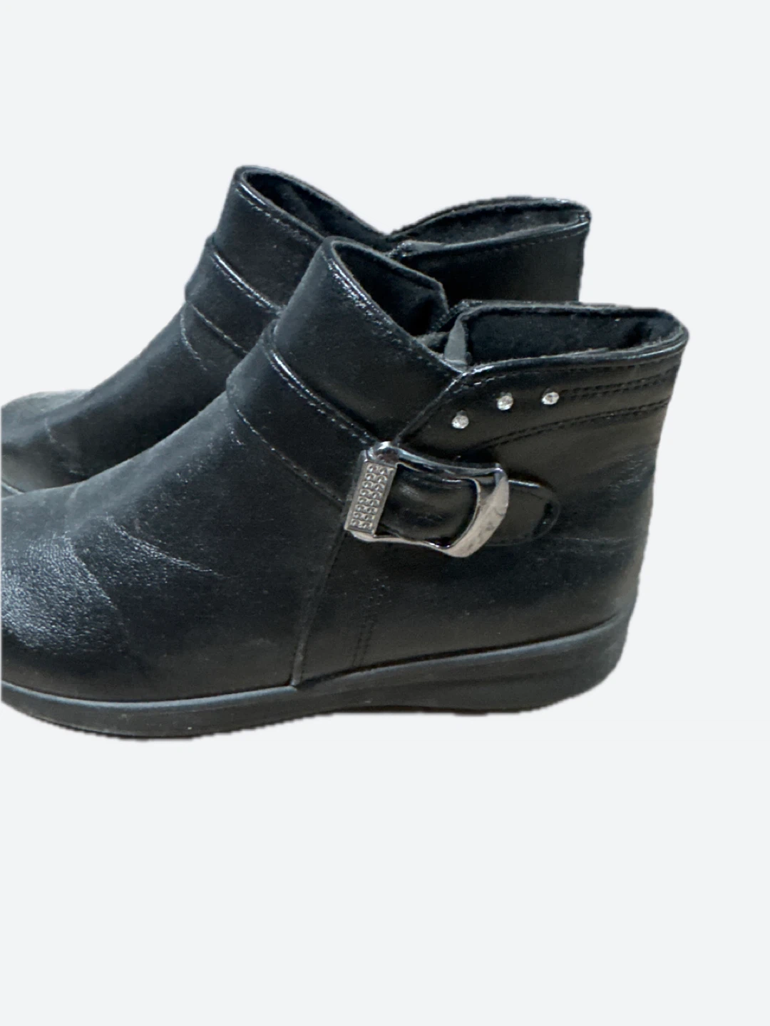 Black Ankle Boots with Buckle Detail - photo 2