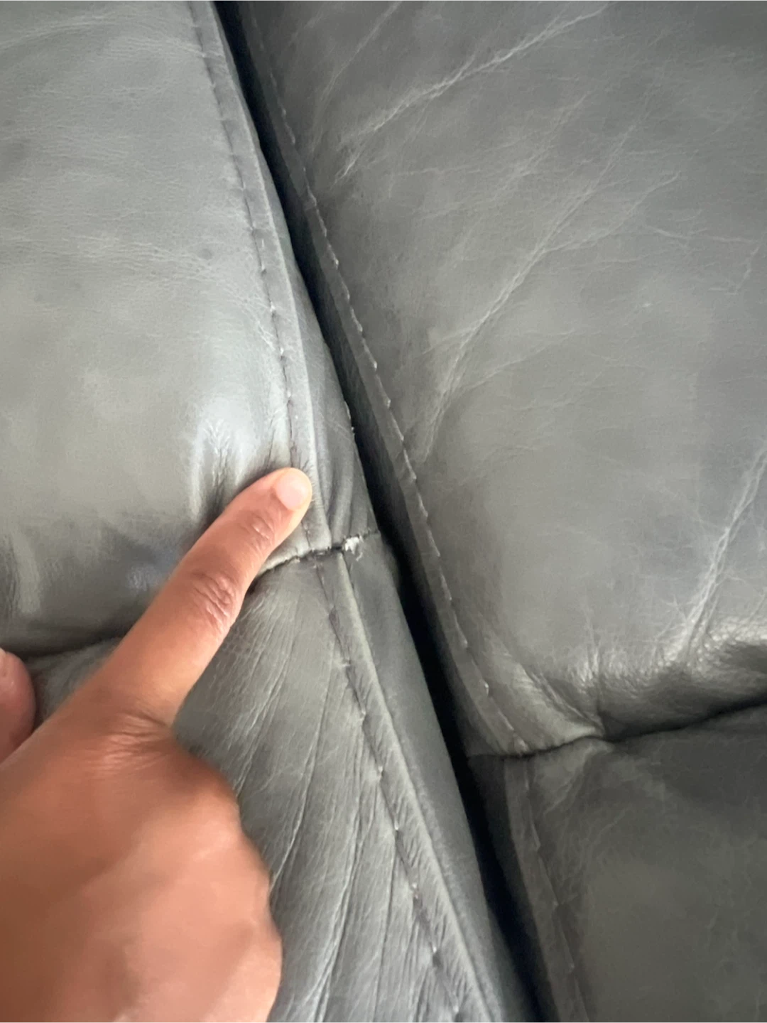 Genuine Leather Reclining Sofa - Grey - photo 4