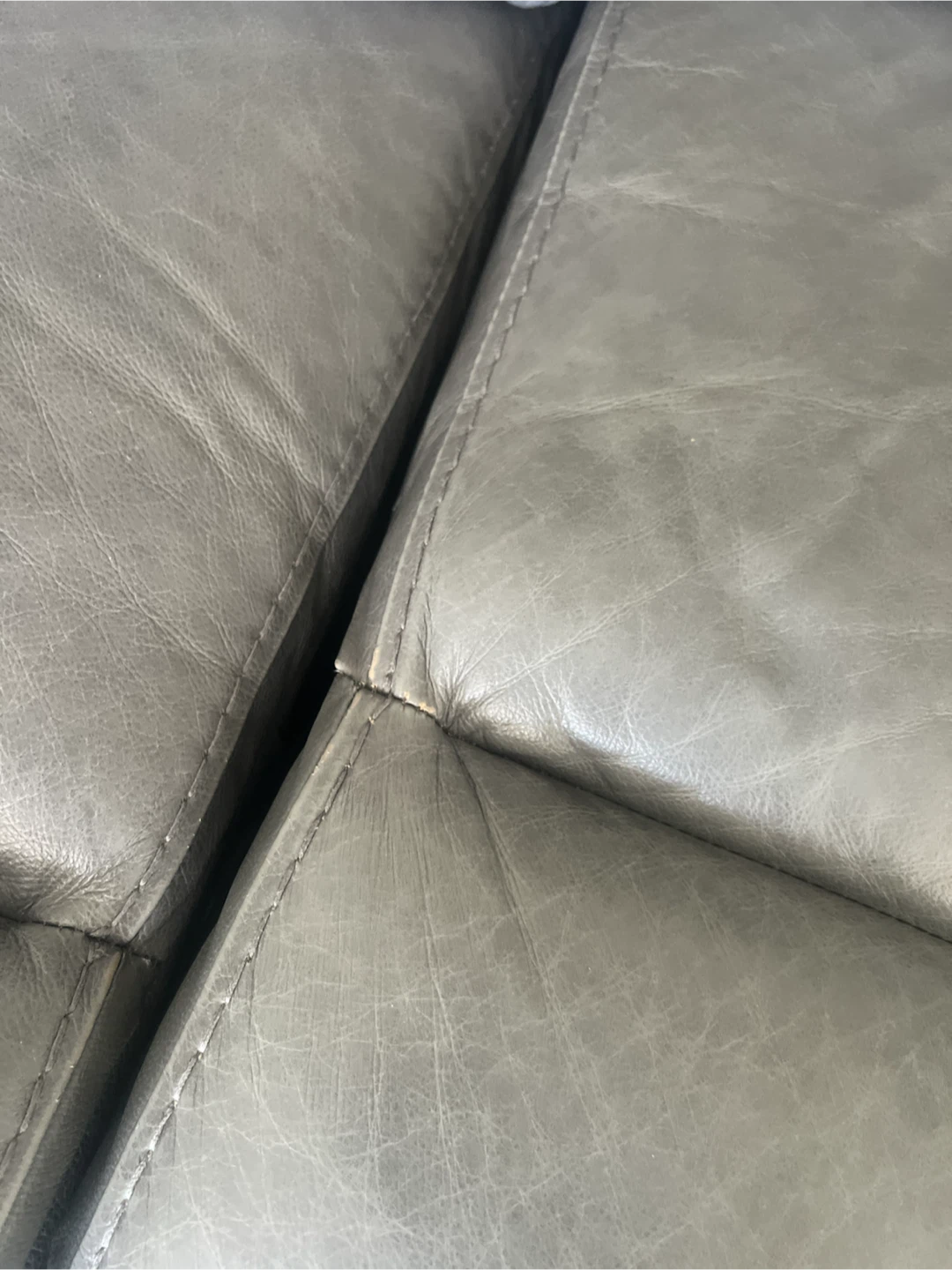 Genuine Leather Reclining Sofa - Grey - photo 5