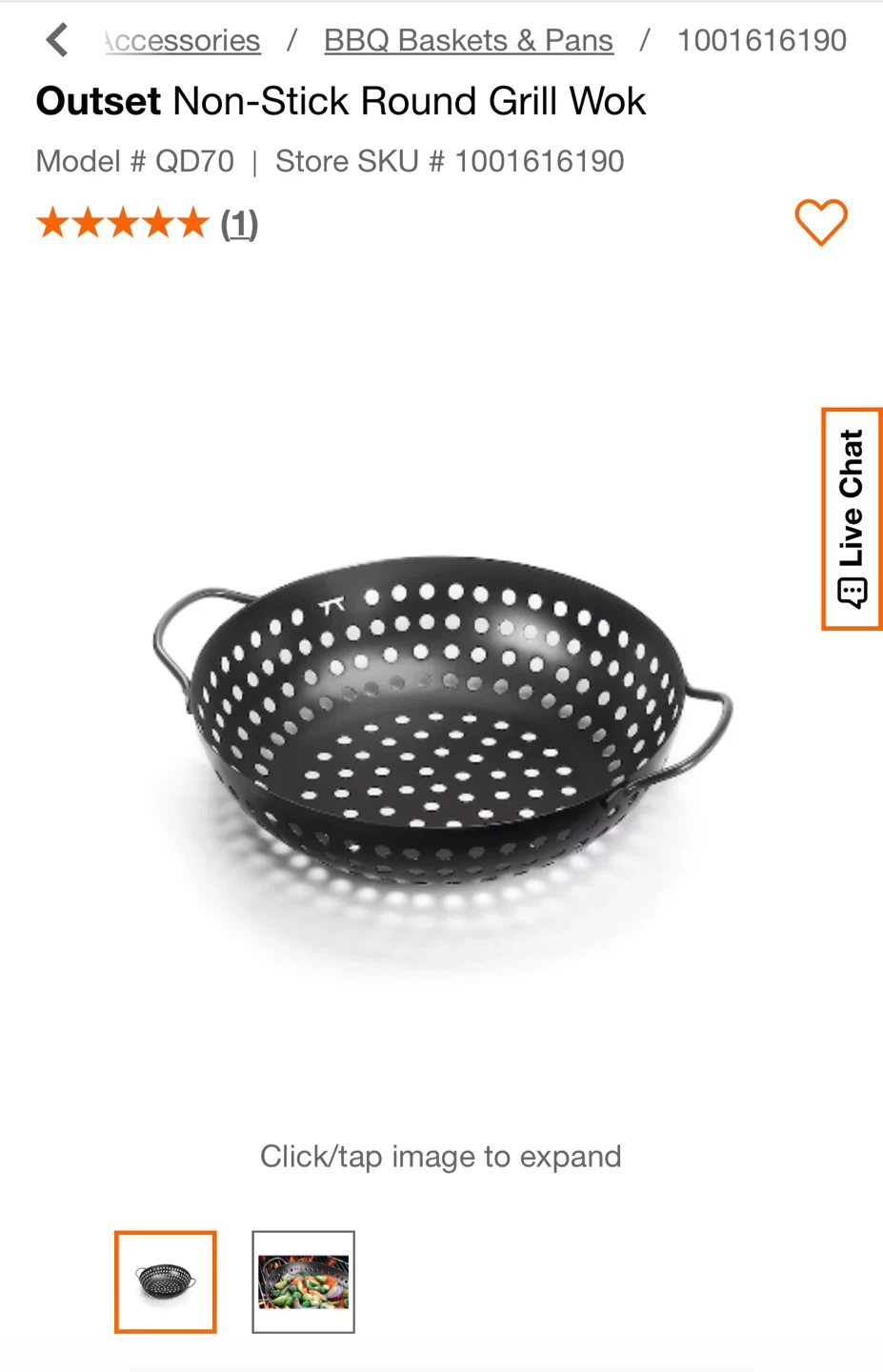 Outset Non-Stick Round Grill Wok - photo 2