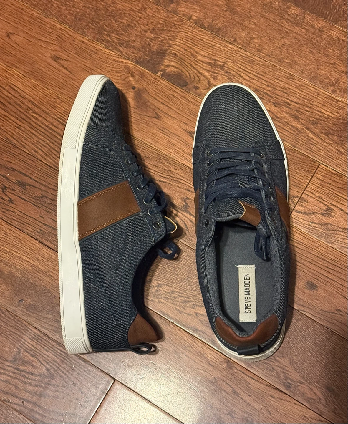 Steve Madden Denim & Brown Accent Sneakers
