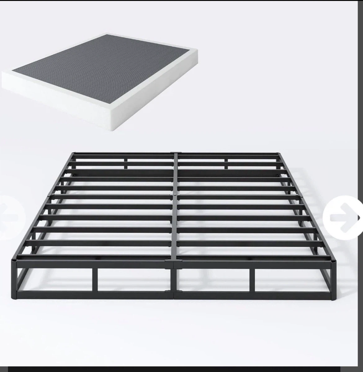Full Size Box Spring and Metal Bed Frame - photo 2
