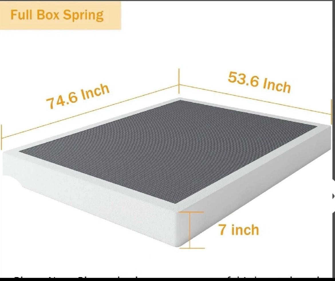 Full Size Box Spring and Metal Bed Frame - photo 3