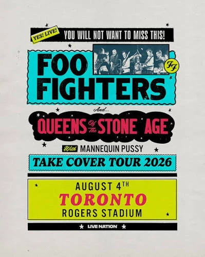Foo Fighters Take Cover Tour 2026 Toronto Concert Poster