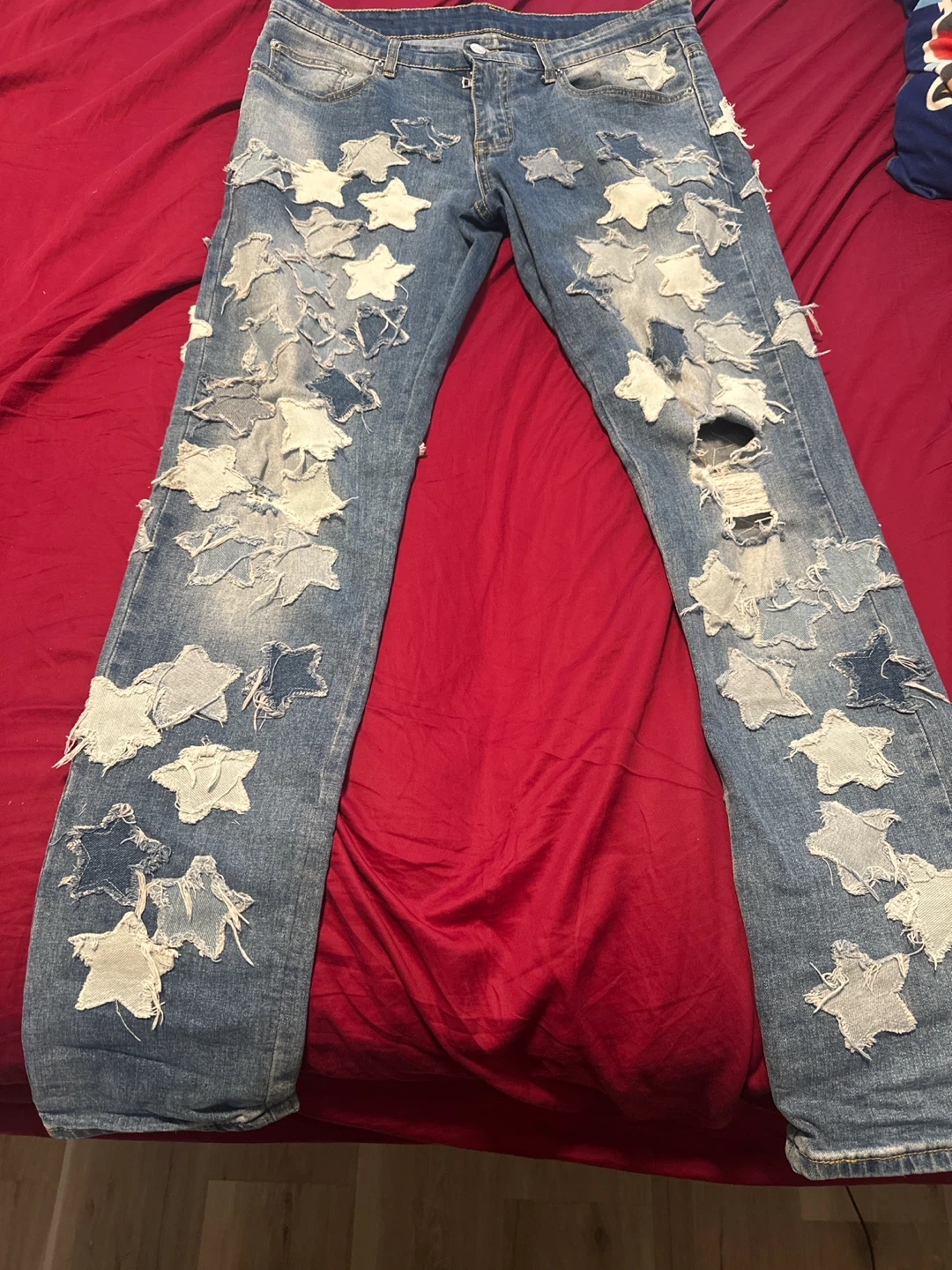 Blue Amiri Jeans with Star Patches