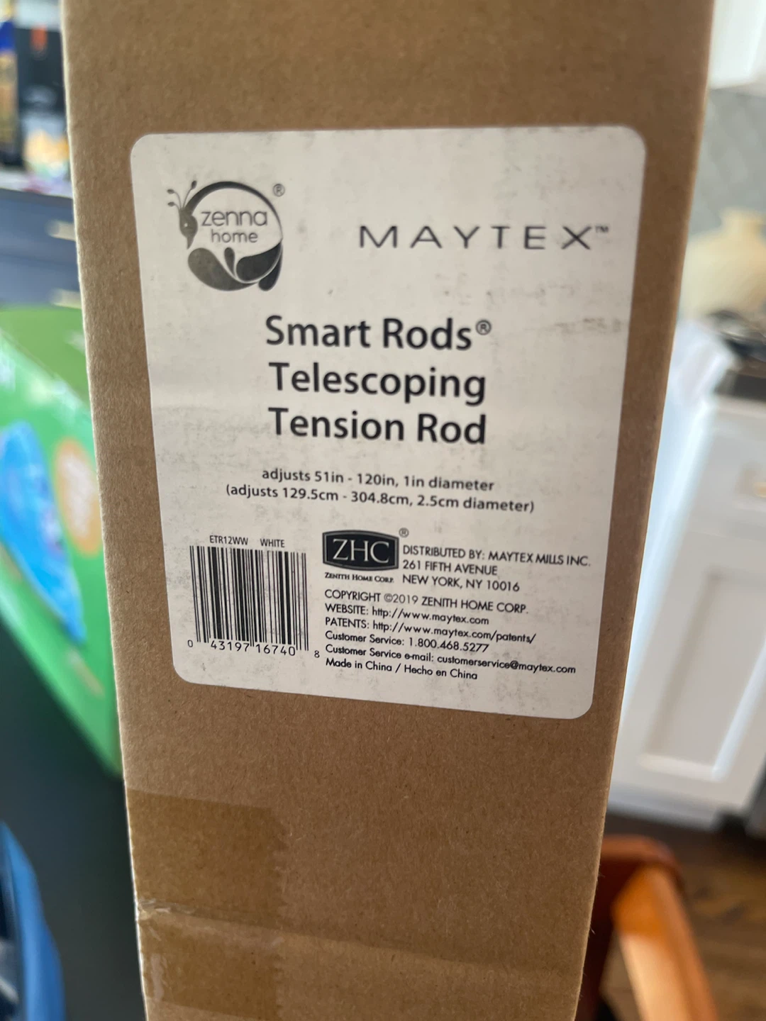 Maytex Smart Rods Telescoping Tension Rod - White