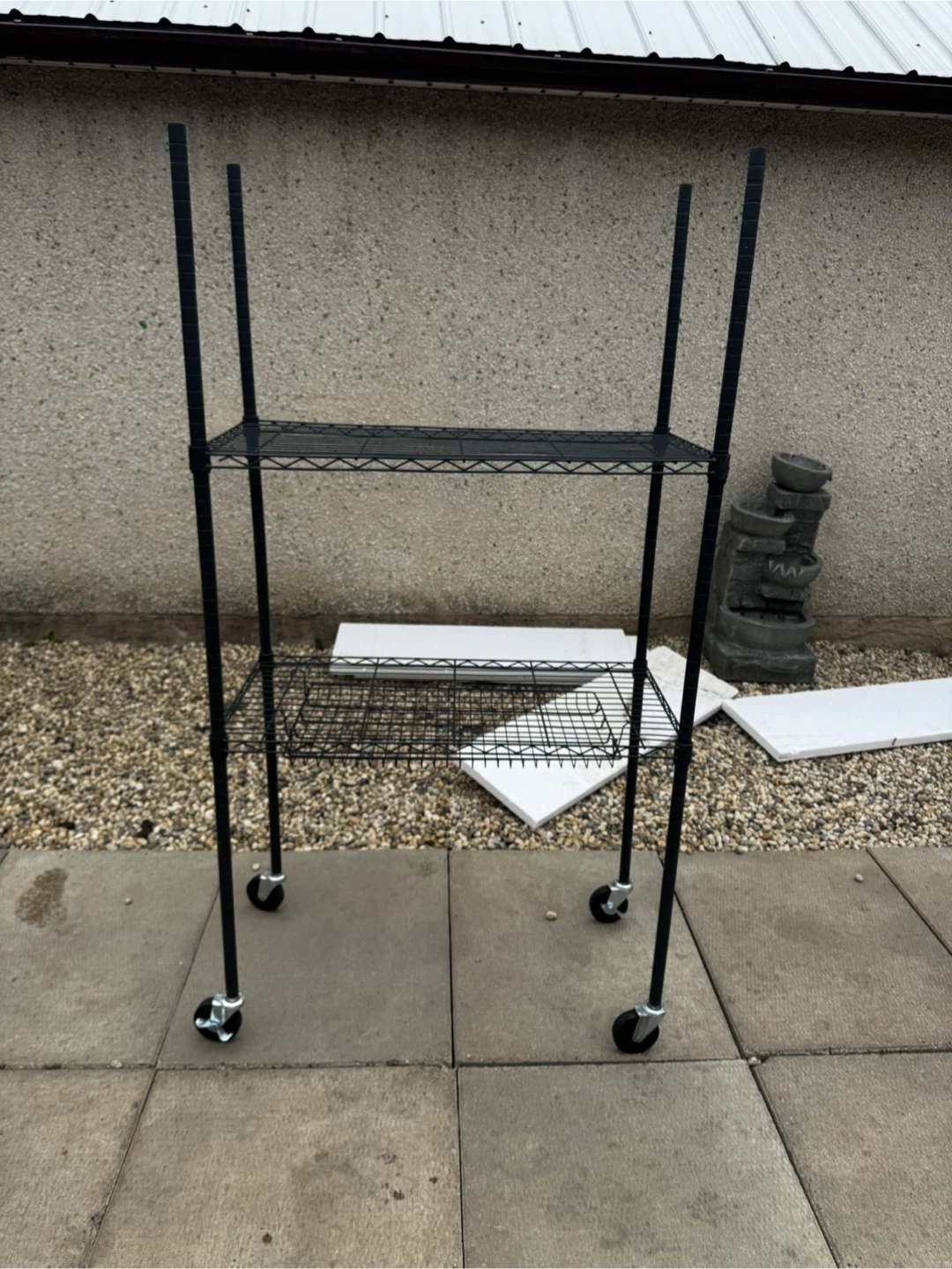 Black Wire Shelving Unit with Wheels