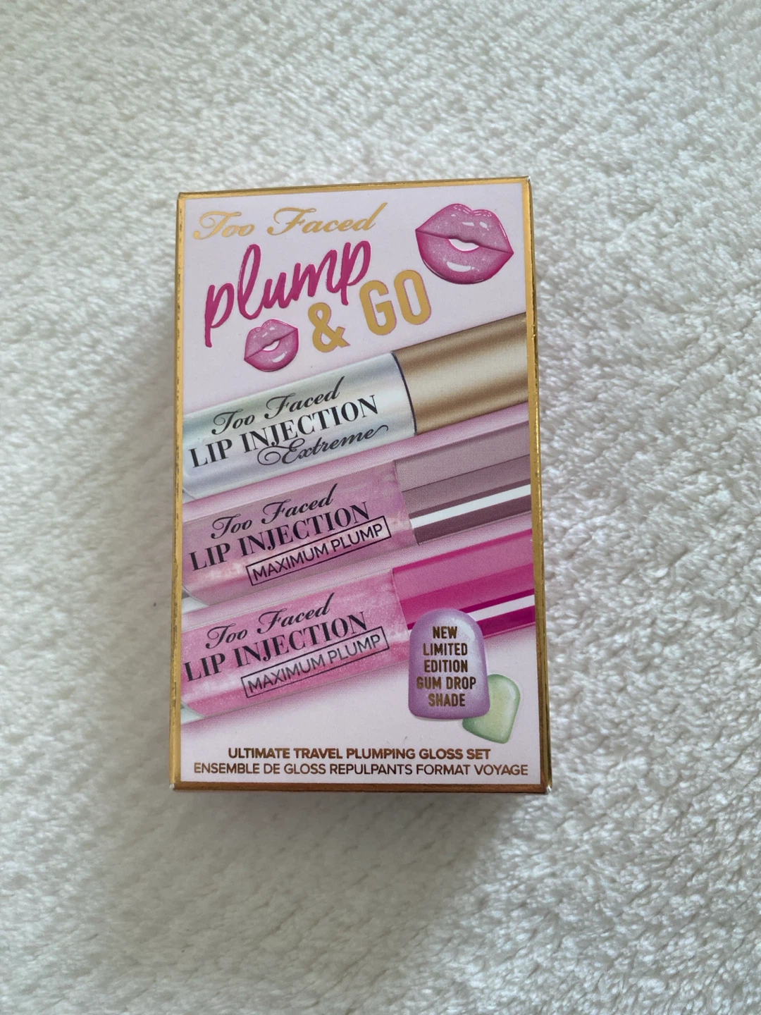 NEW Too Faced Plump & Go Lip Injection Travel Gloss Set