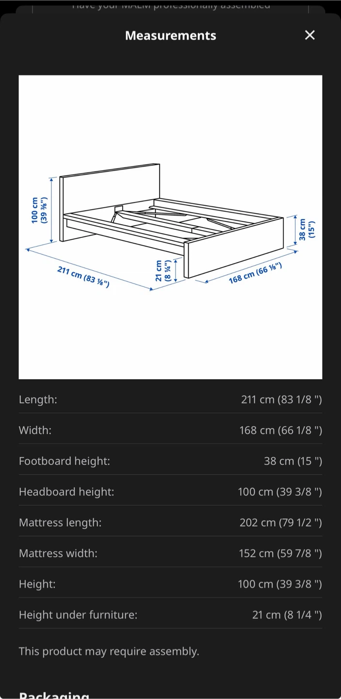 IKEA MALM Queen Bed Frame (White) – Like New - photo 2