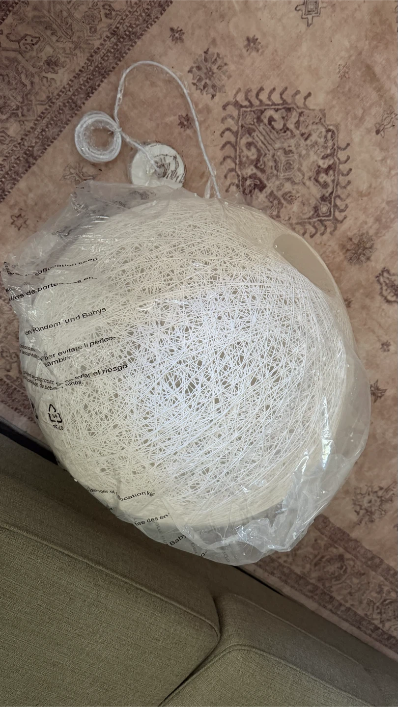 White Silk Pendant Light  23" Dia Modern Light - photo 2