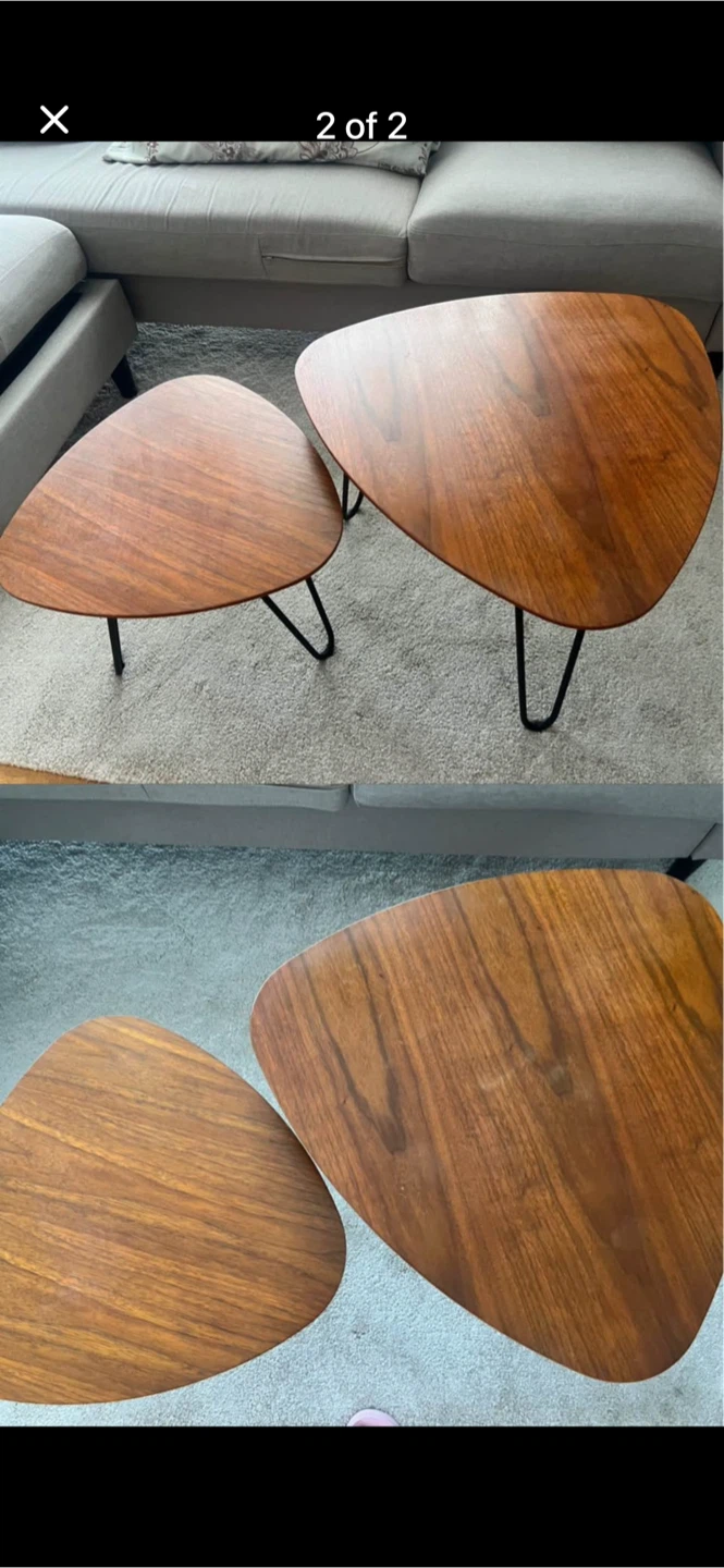 Set of 2 Nesting Teardrop Coffee Tables