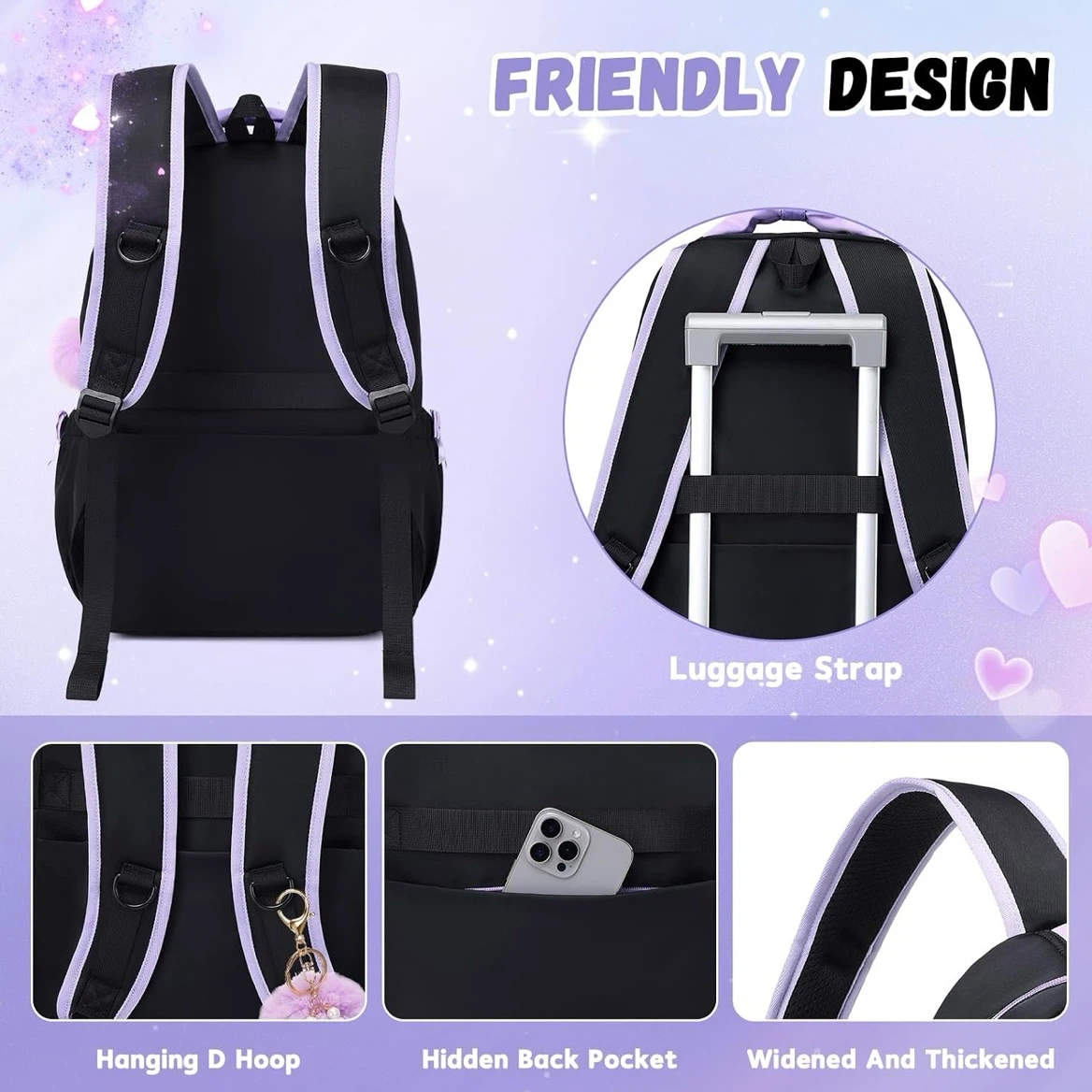 Brand New Purple & Black Backpack - photo 5