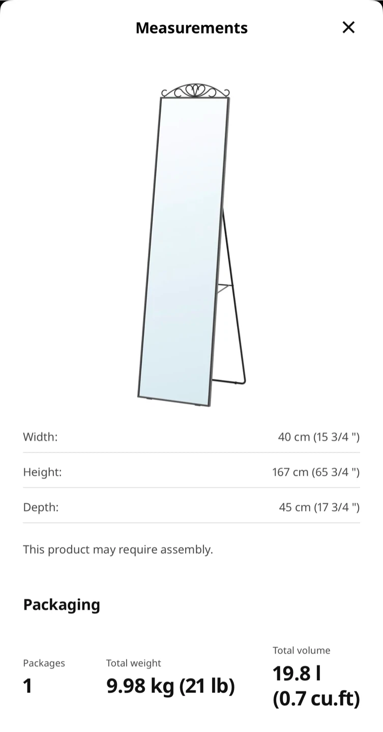 Standing Mirror - Full Length
