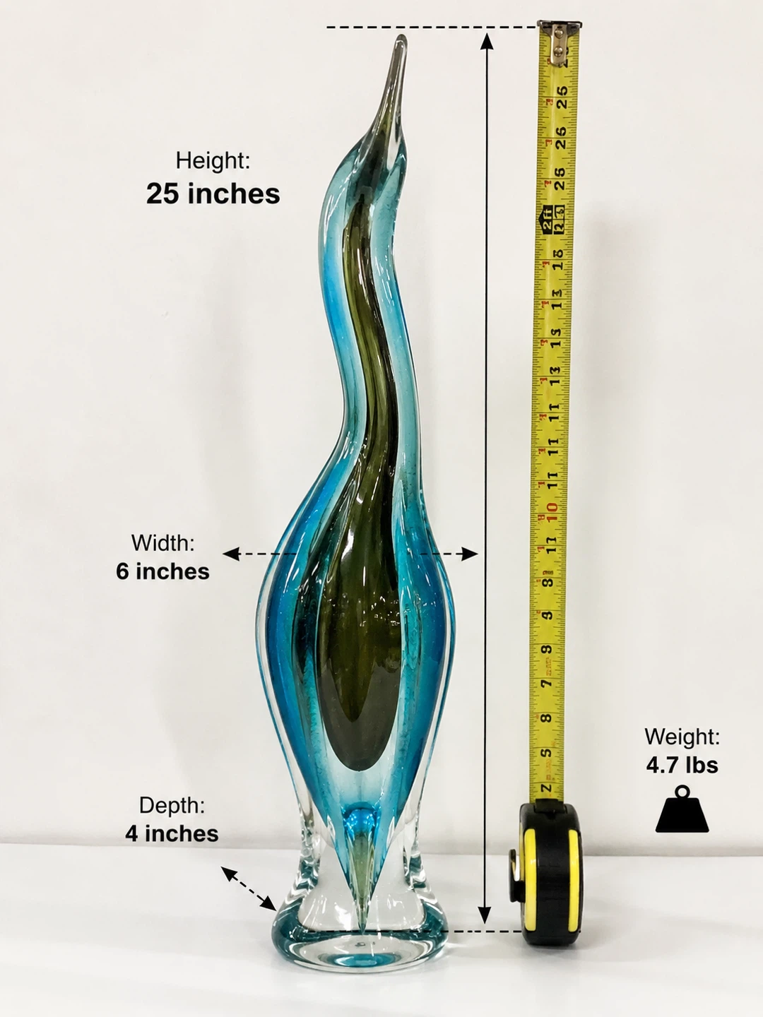Blue Glass Bird Sculpture - photo 2