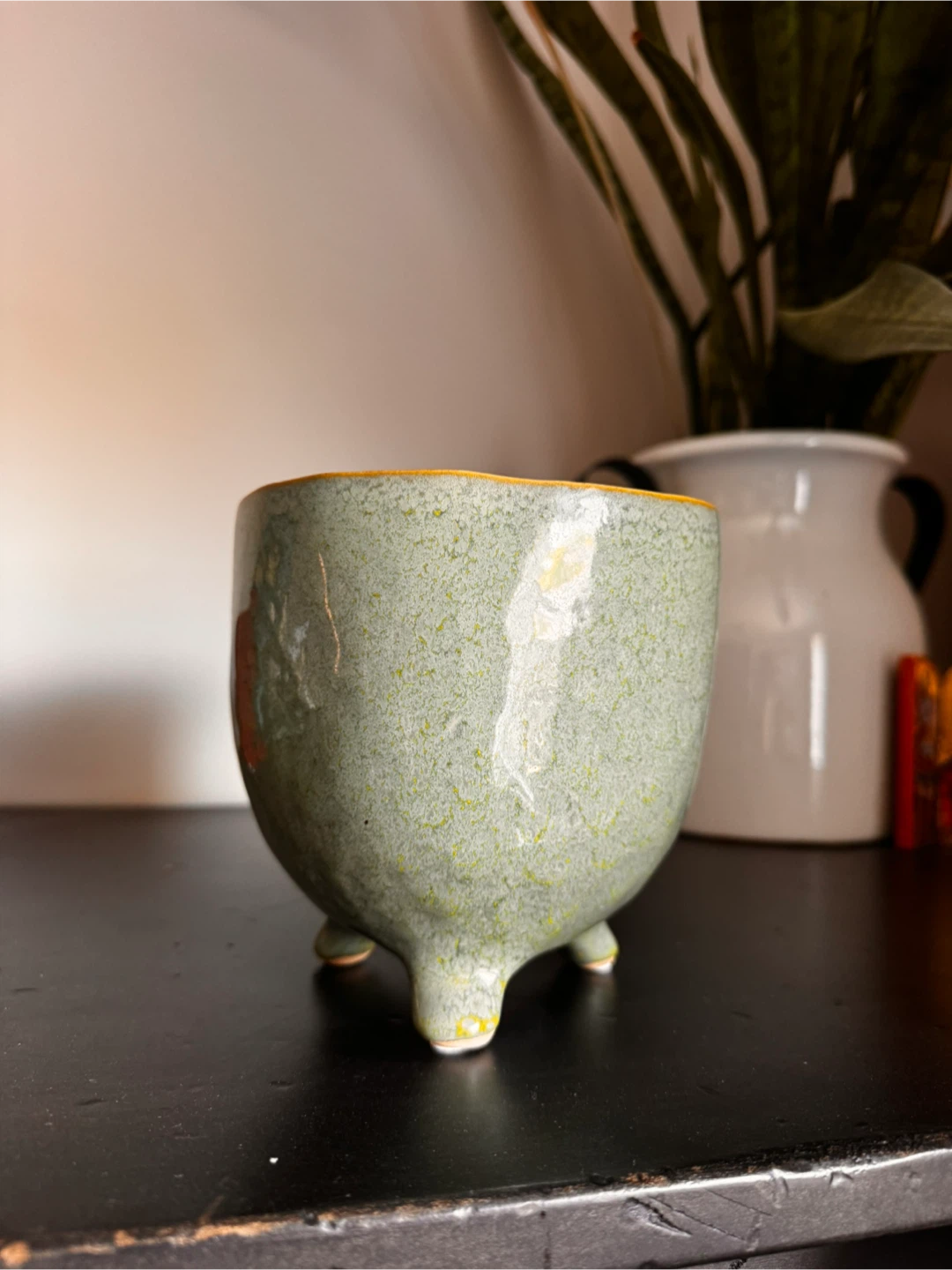 Decorative Sage Green Ceramic Planter – New