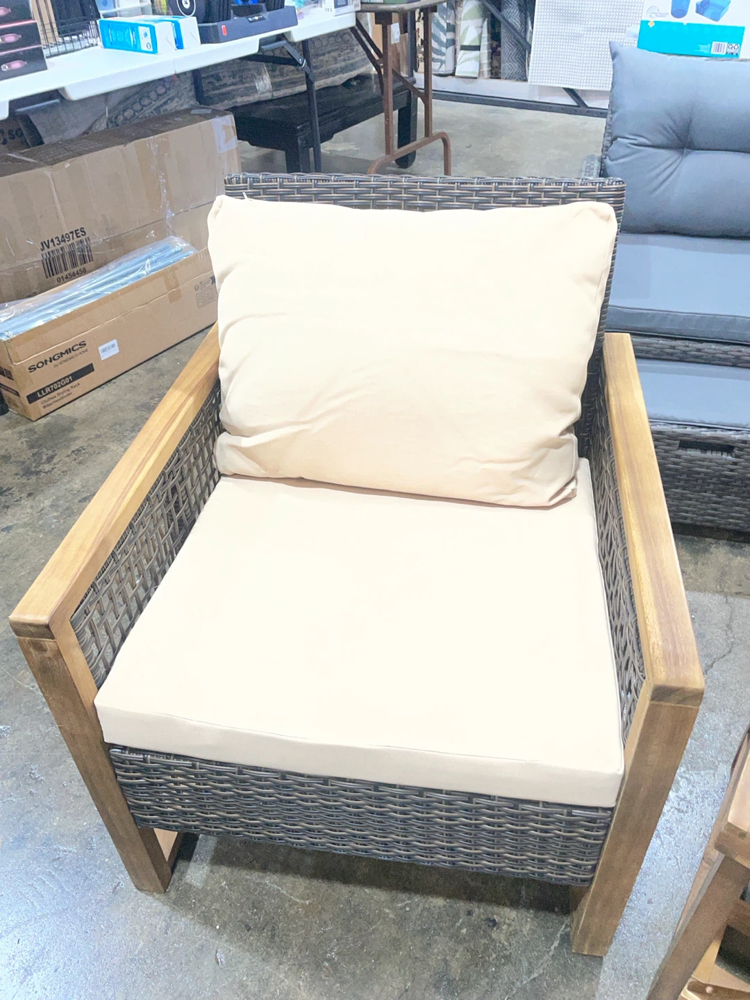 3pc Wicker Outdoor Armchair with Cushions - photo 2