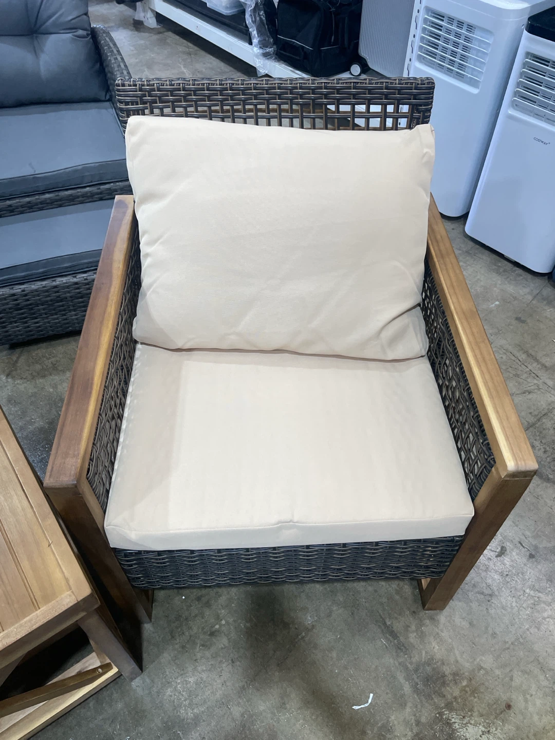 3pc Wicker Outdoor Armchair with Cushions - photo 4