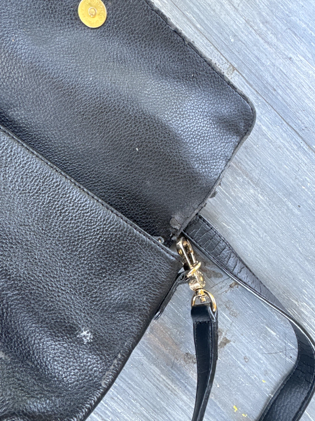 SISLEY Black Leather Crossbody Bag with Gold Eyelets - photo 2