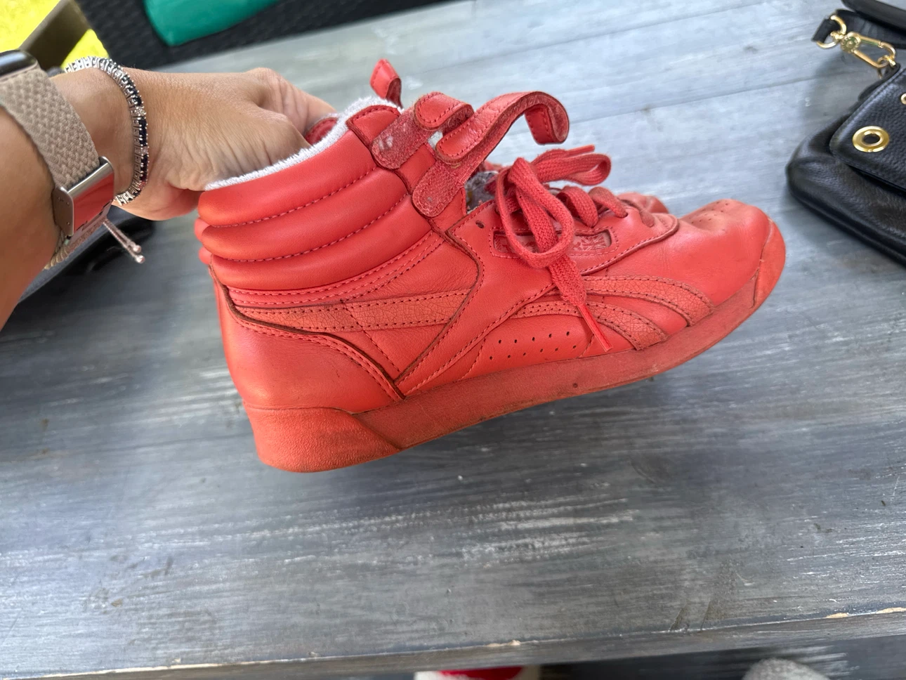 Well loved Reebok Freestyle Hi Top Sneakers - 36 size 6 - photo 2