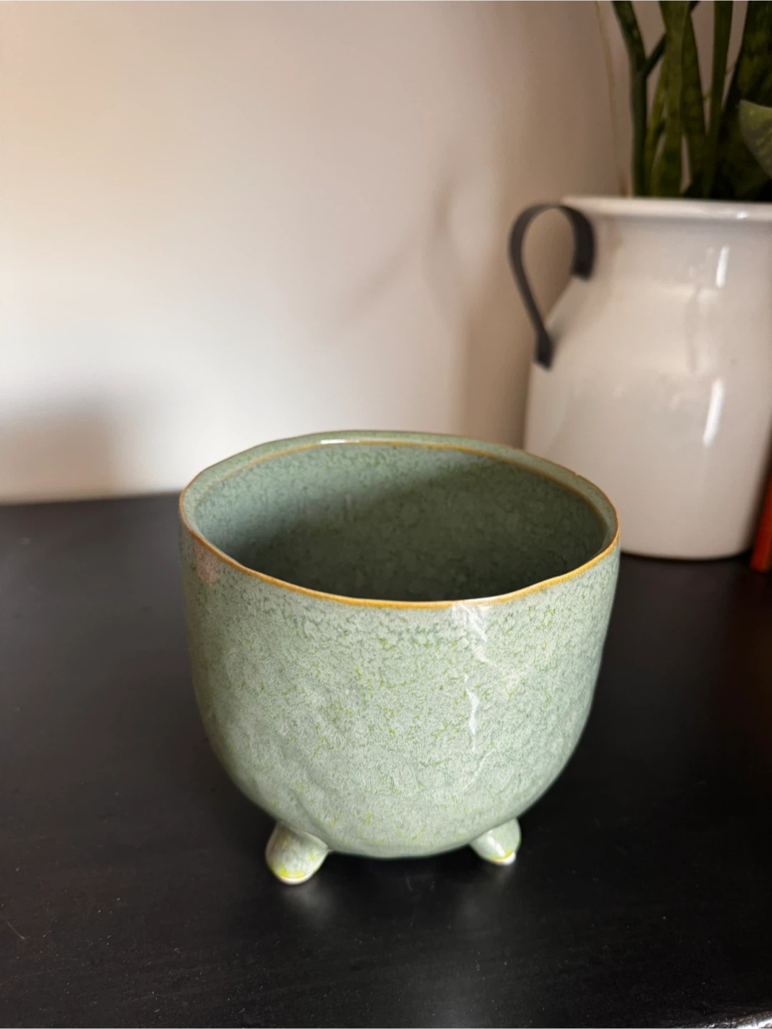 Decorative Sage Green Ceramic Planter – New - photo 2