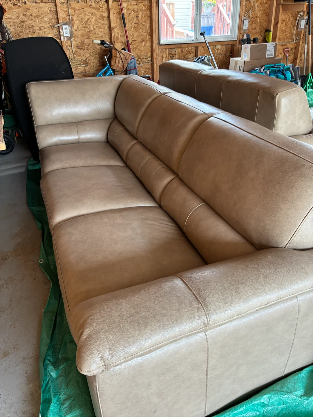 Large Leather Sectional Sofa - photo 2