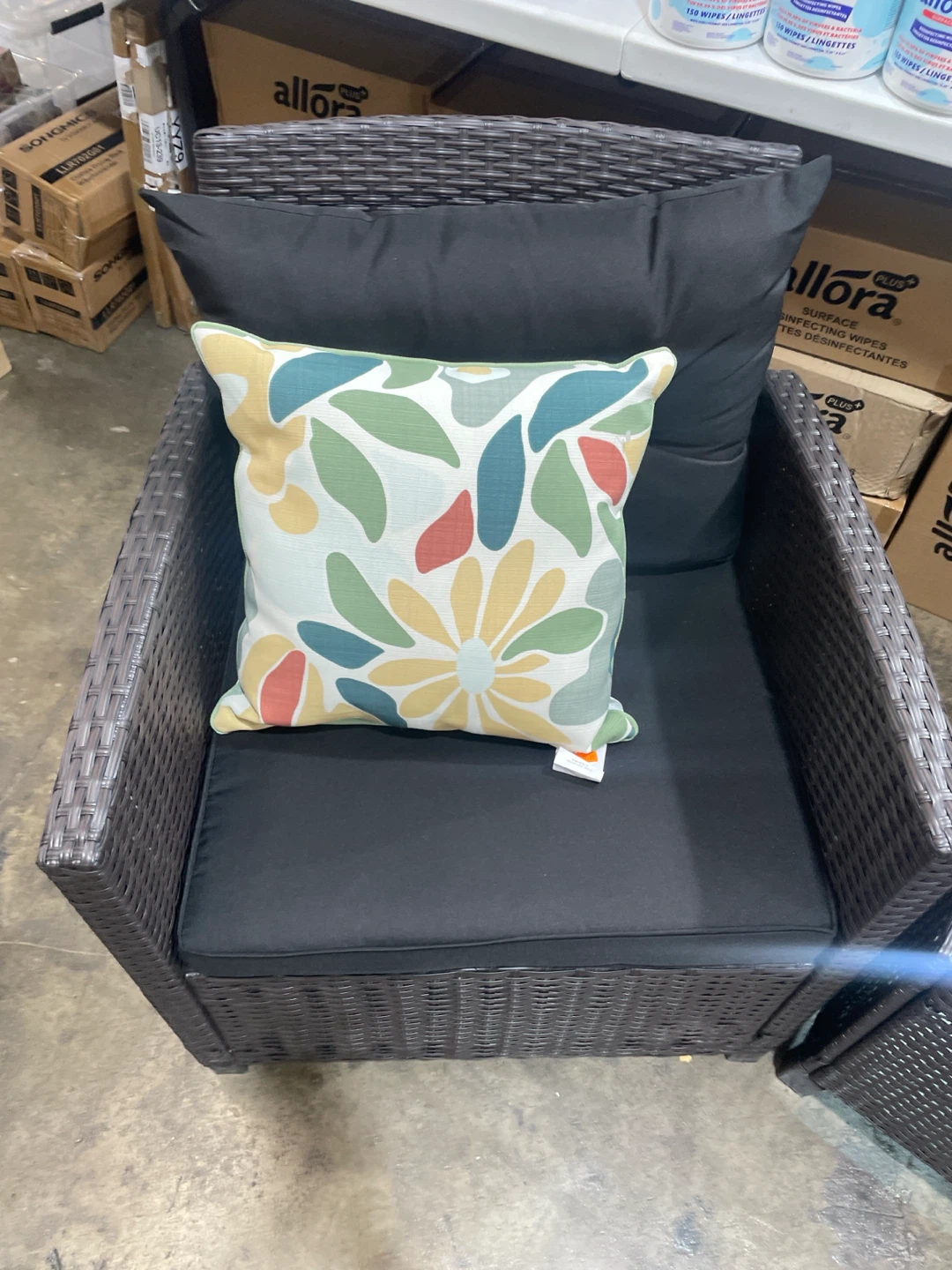 Outdoor Wicker Armchair with Cushion and Pillow - photo 2