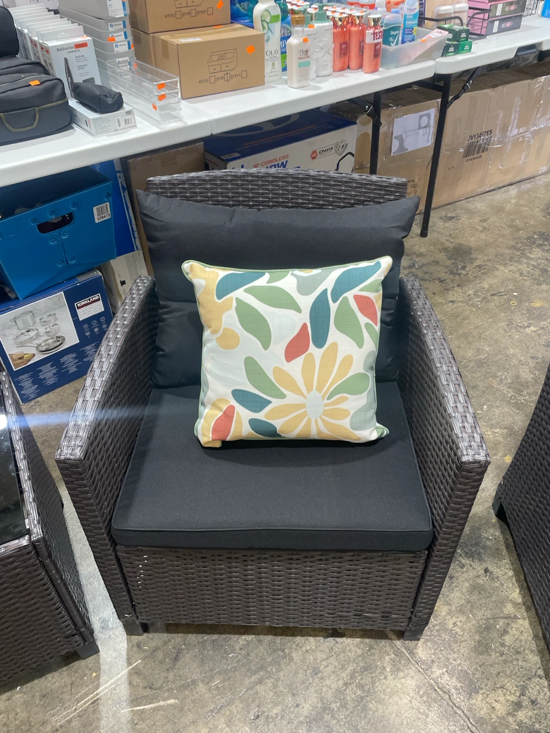 Outdoor Wicker Armchair with Cushion and Pillow - photo 4