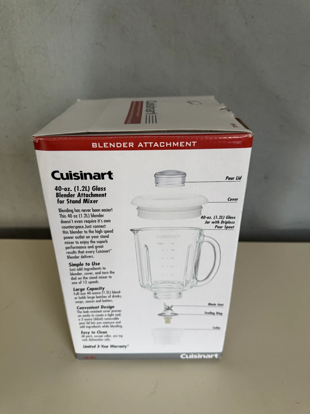 Cuisinart 40-oz. Glass Blender Attachment for Stand Mixer - photo 2