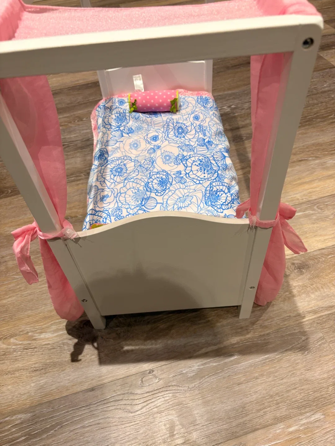 American Girl Doll Bed with Canopy and Bedding