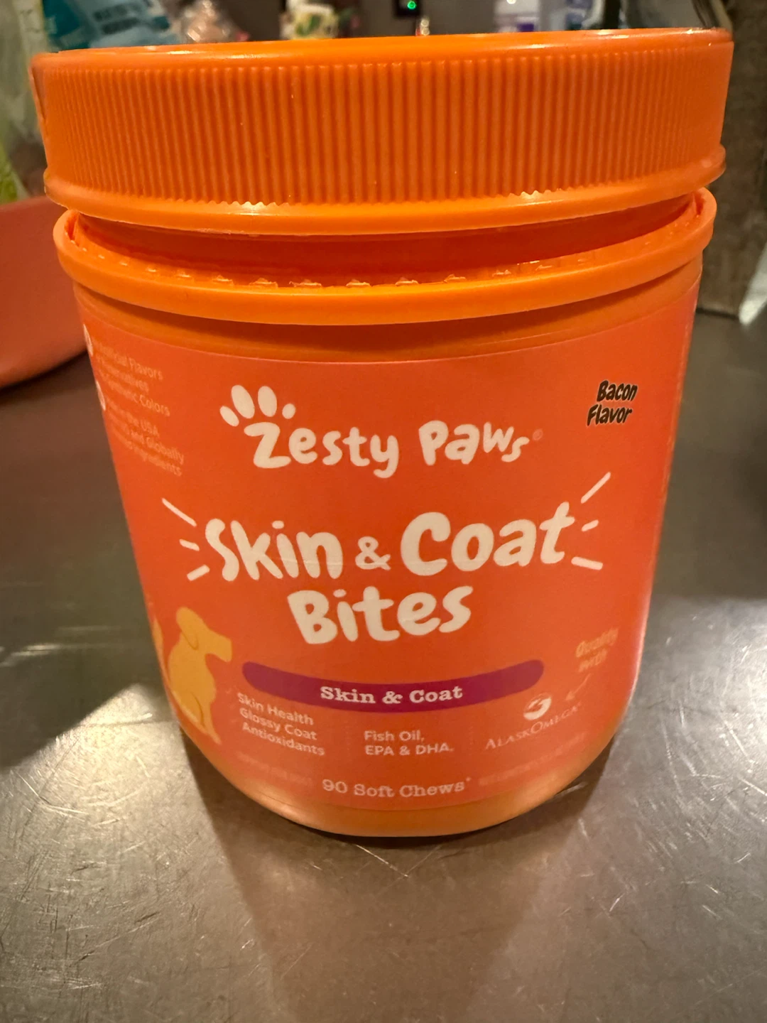 Zesty Paws Skin & Coat Bites Salmon Oil for Dogs