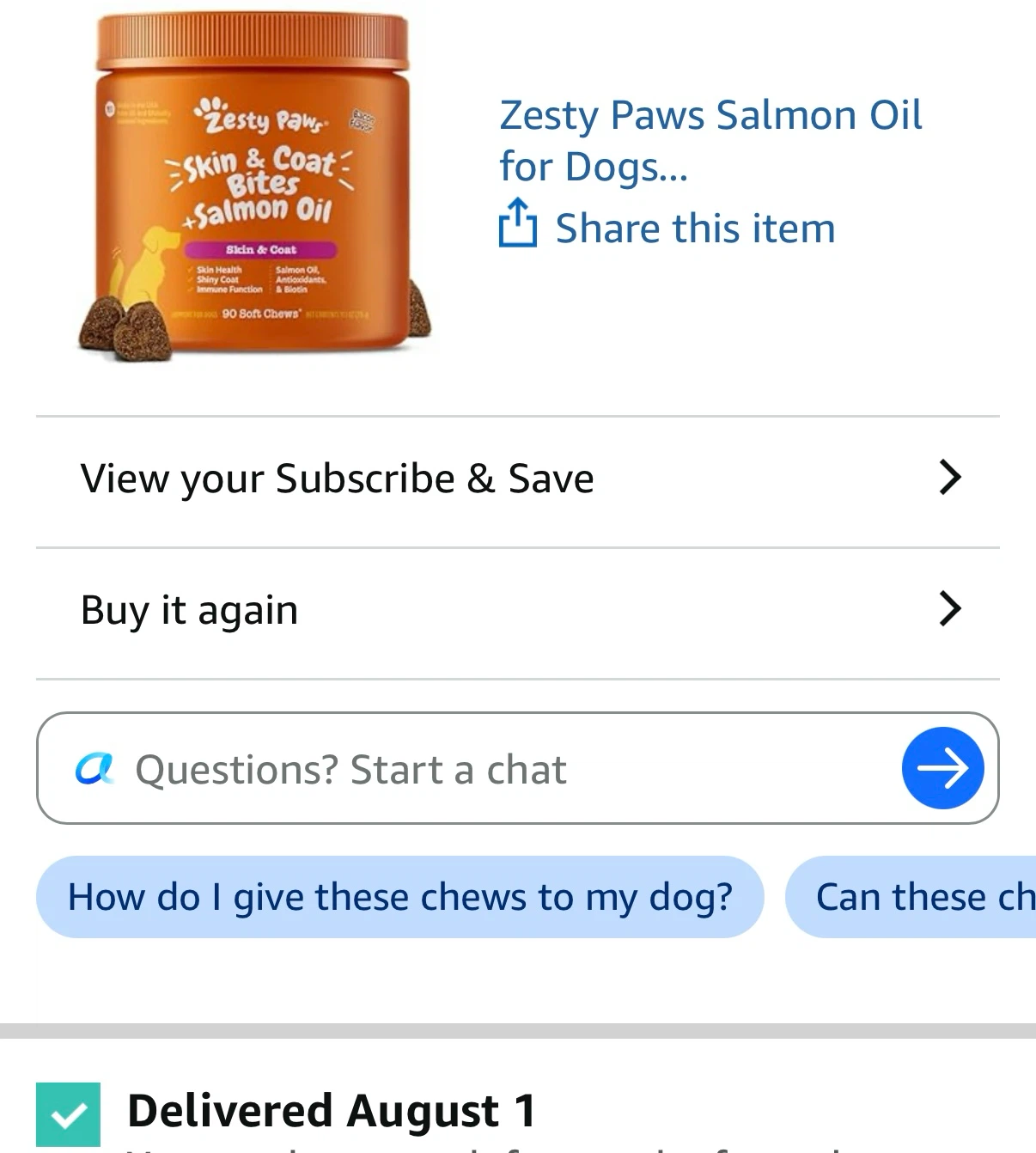 Zesty Paws Skin & Coat Bites Salmon Oil for Dogs - photo 3
