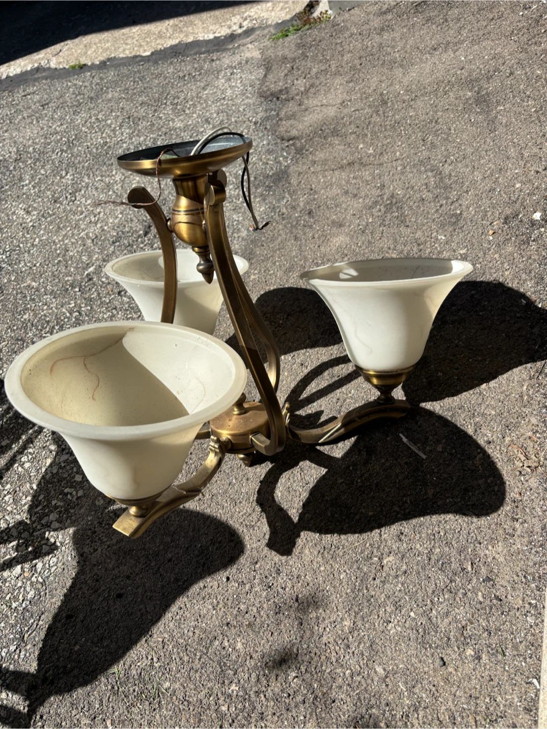 Chandelier Light Fixture - Brass & Silver Tones - photo 2