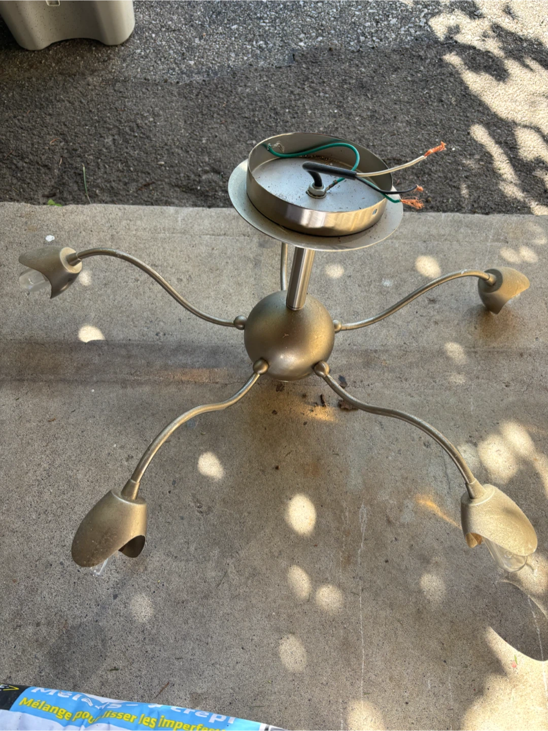 Chandelier Light Fixture - Brass & Silver Tones - photo 3