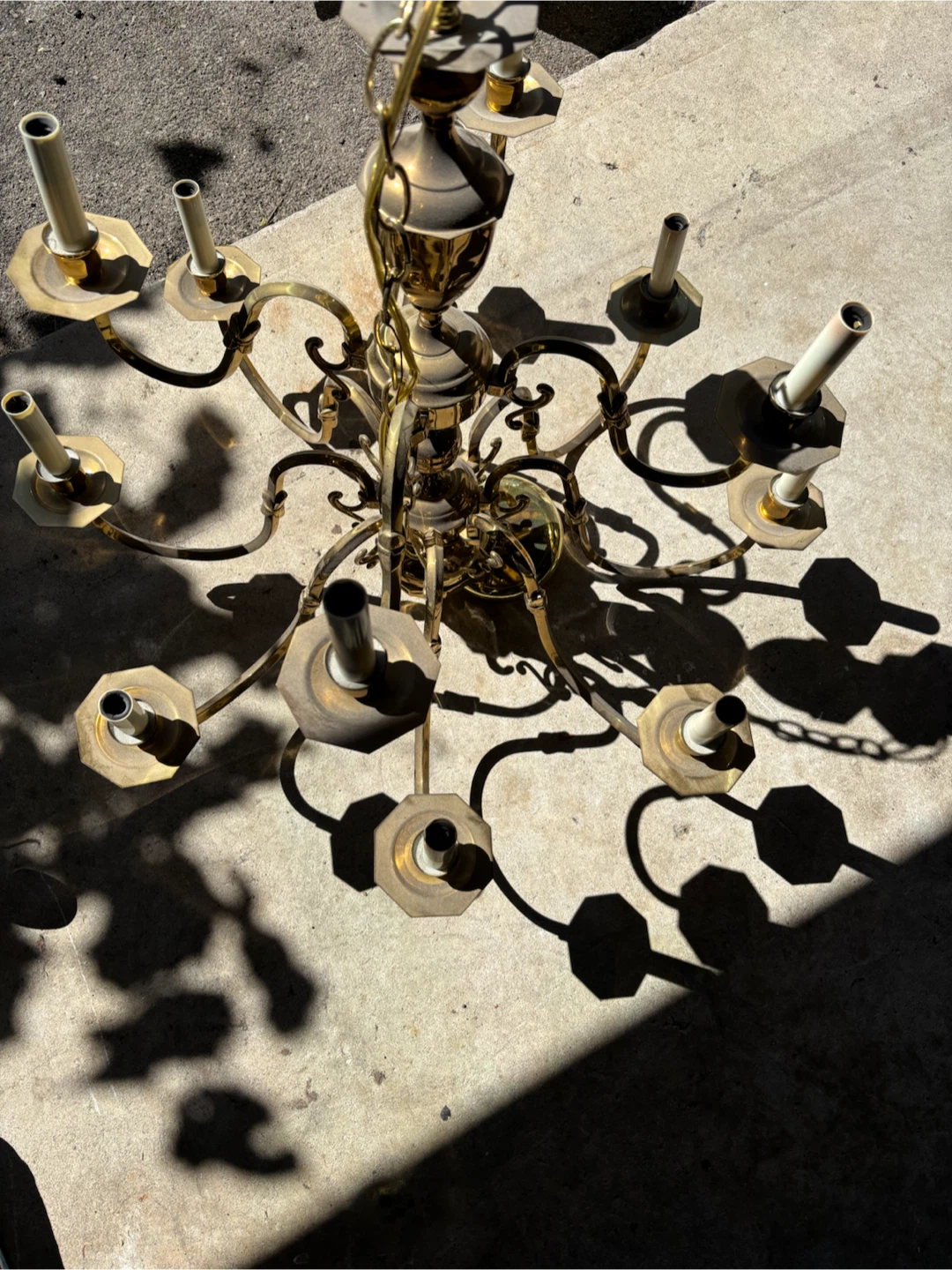 Chandelier Light Fixture - Brass & Silver Tones - photo 4