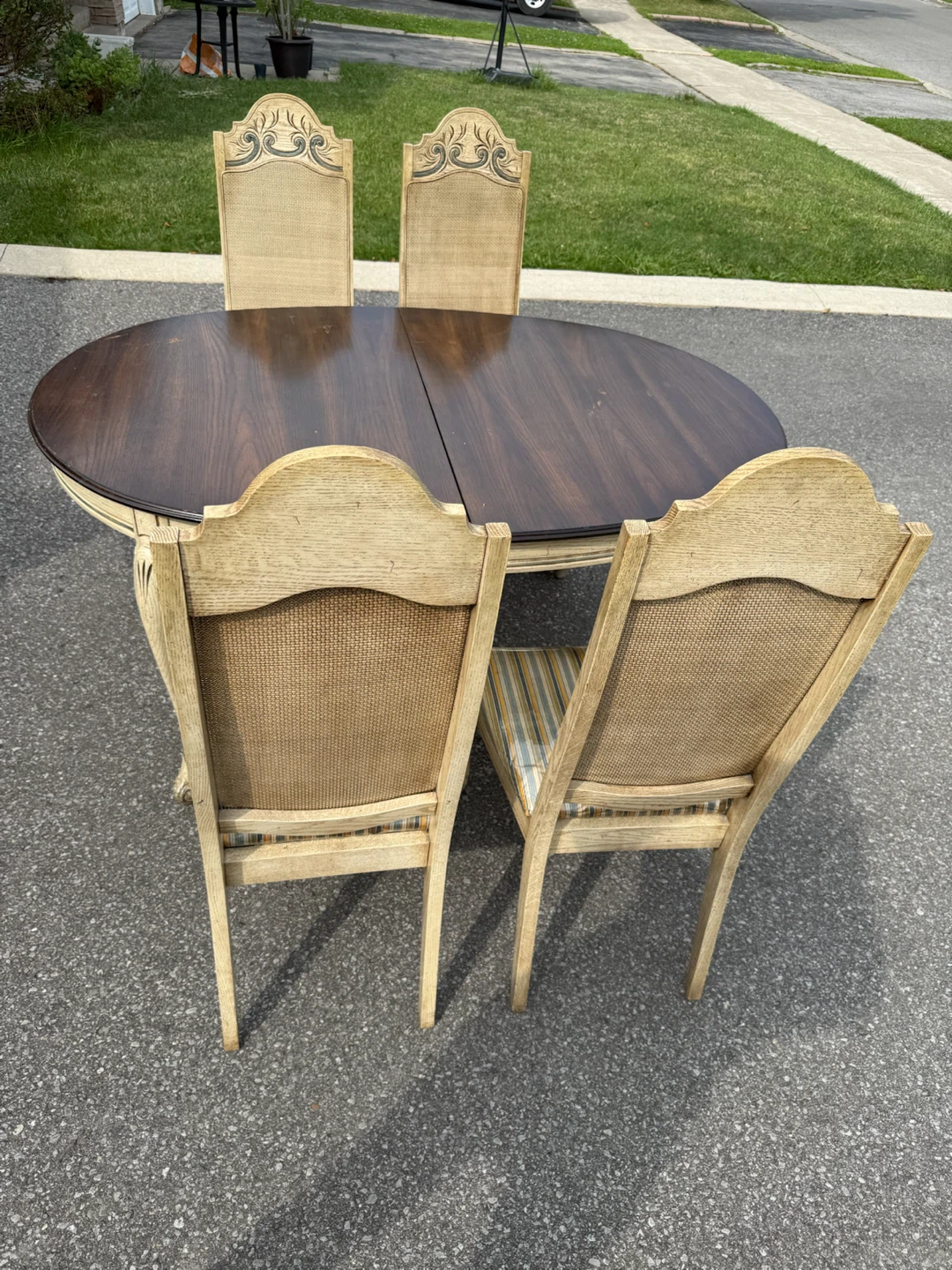 Vintage French Provincial 7-Piece Dining Set - Table, 6 Chairs - photo 2