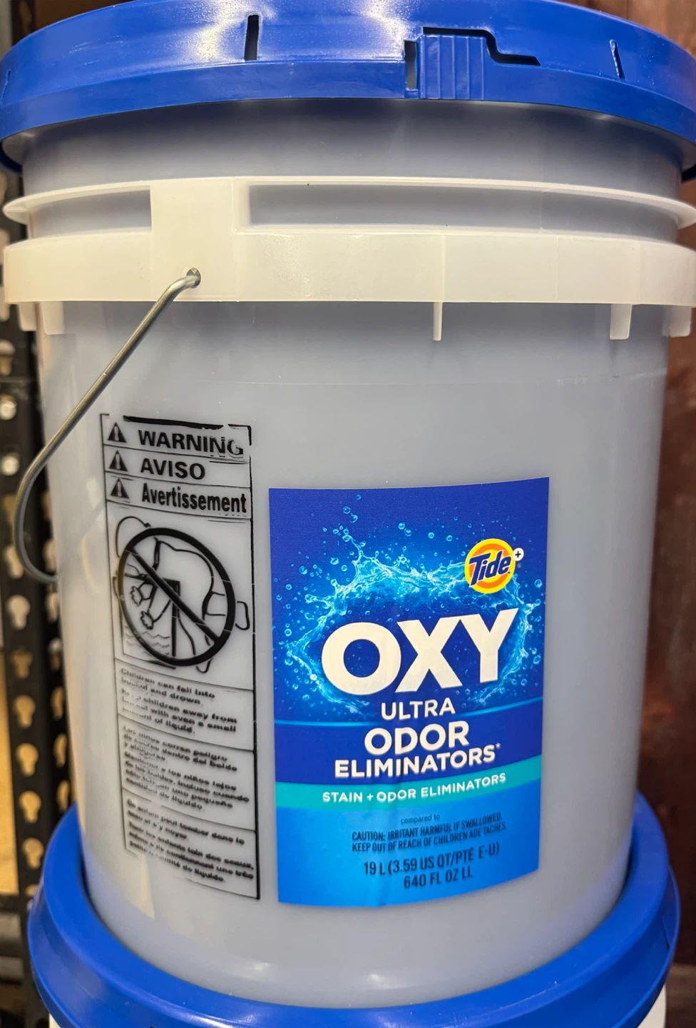 Tide, Gain, Dawn, Downy, and Oxy Laundry Detergent Buckets