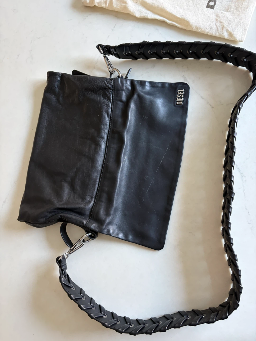Diesel Black Leather Clutch/Shoulder Bag - photo 4