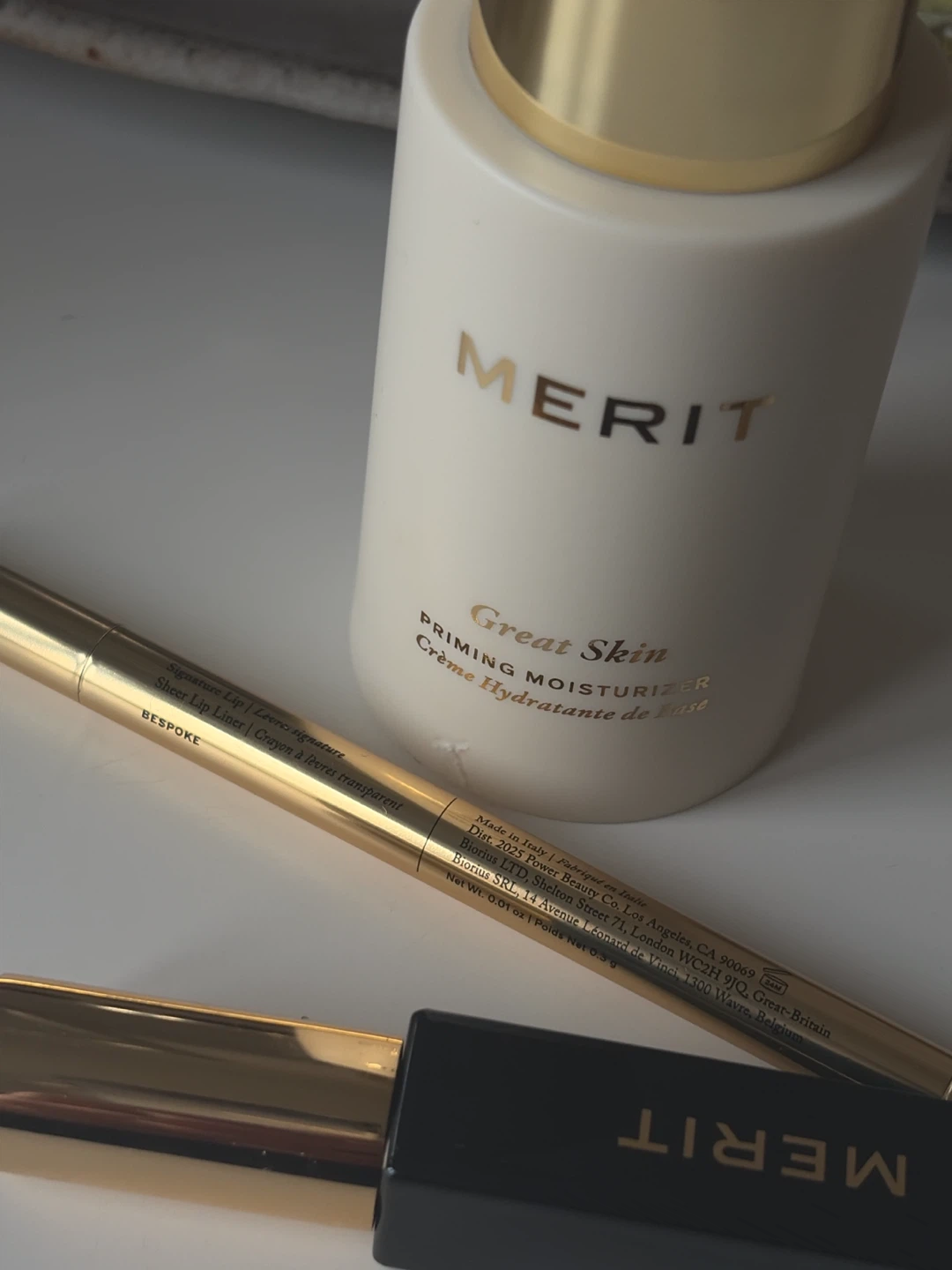 Merit Great Skin Priming Moisturizer and Bespoke Lip Liner