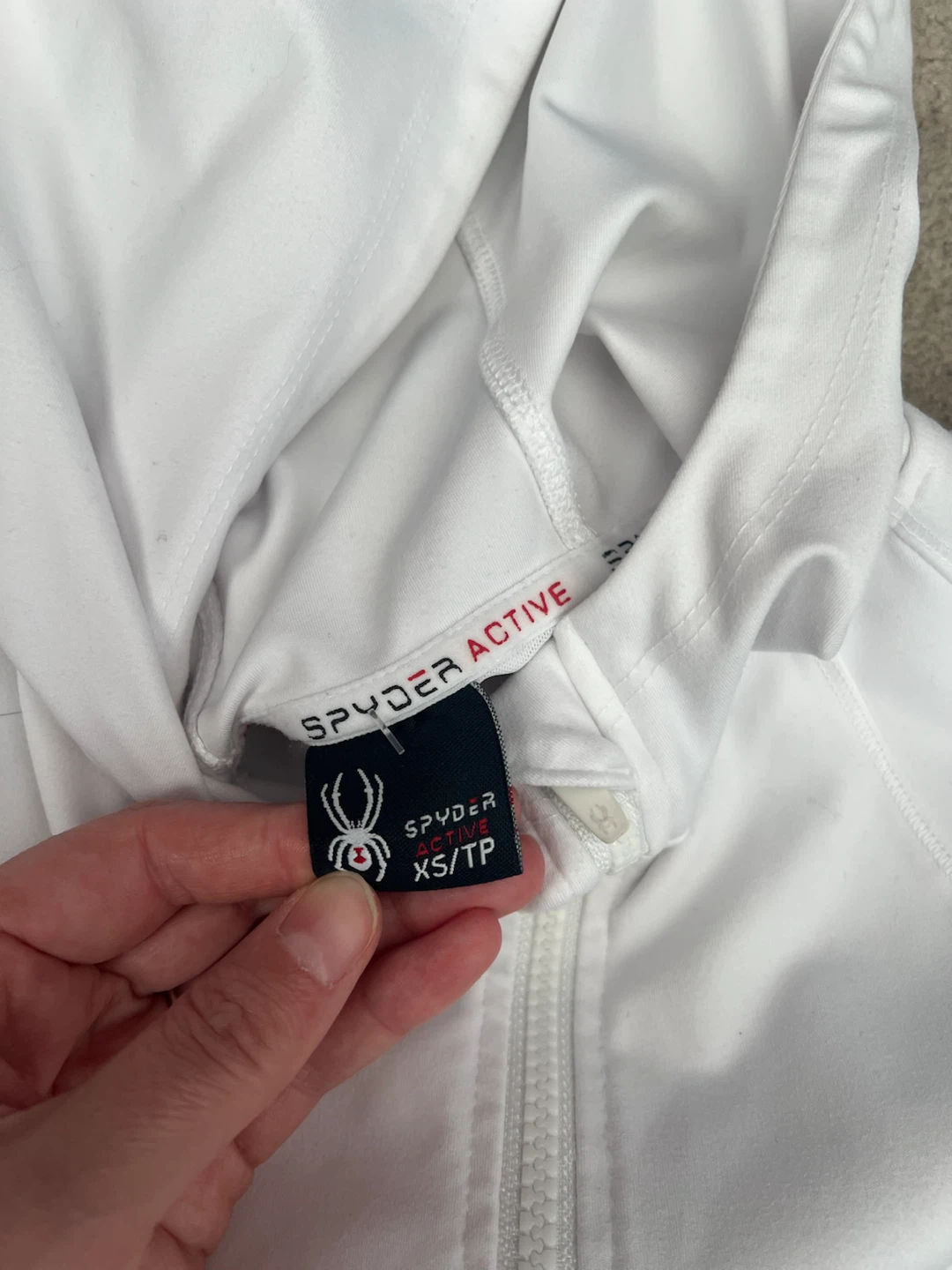Spyder Active White Hooded Zip-Up Jacket size - photo 2