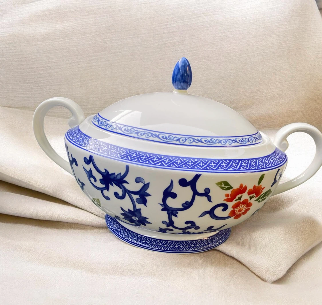 Ralph Lauren Mandarin Blue Casserole Vegetable Dish Retired