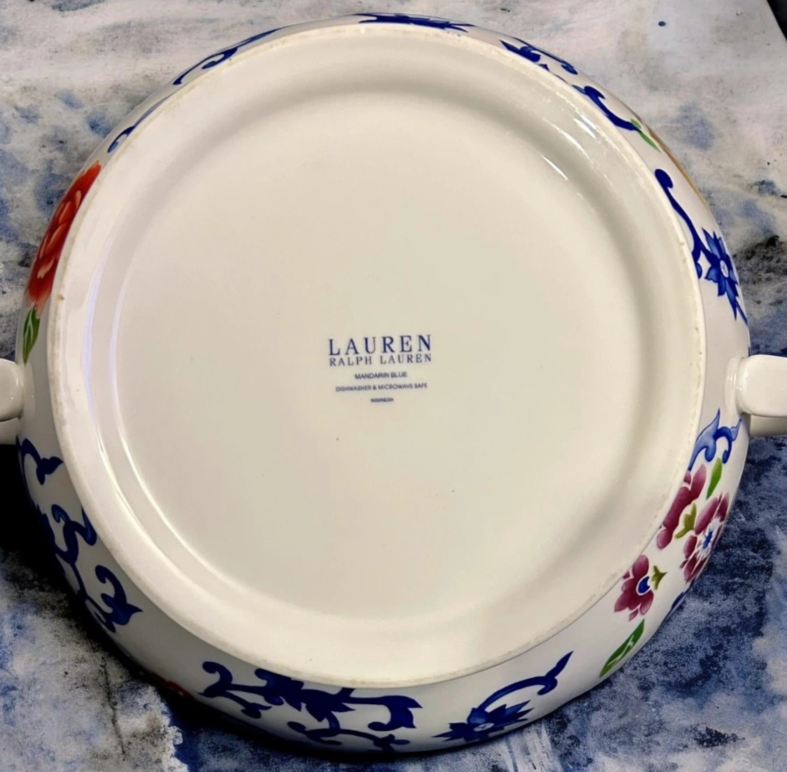 Ralph Lauren Mandarin Blue Casserole Vegetable Dish Retired - photo 3