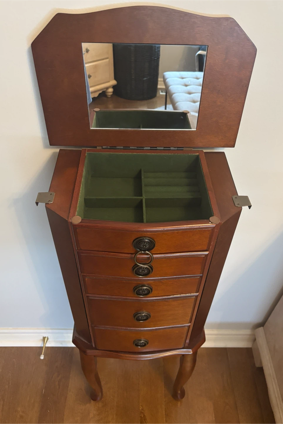 Wooden Jewellery Armoire with Mirror - photo 2